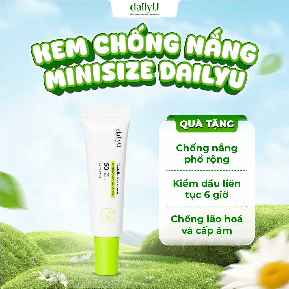 Kem Chống Nắng dailyU Centella Sunscreen nâng tone tự nhiên, cấp ẩm kiềm dầu 8g