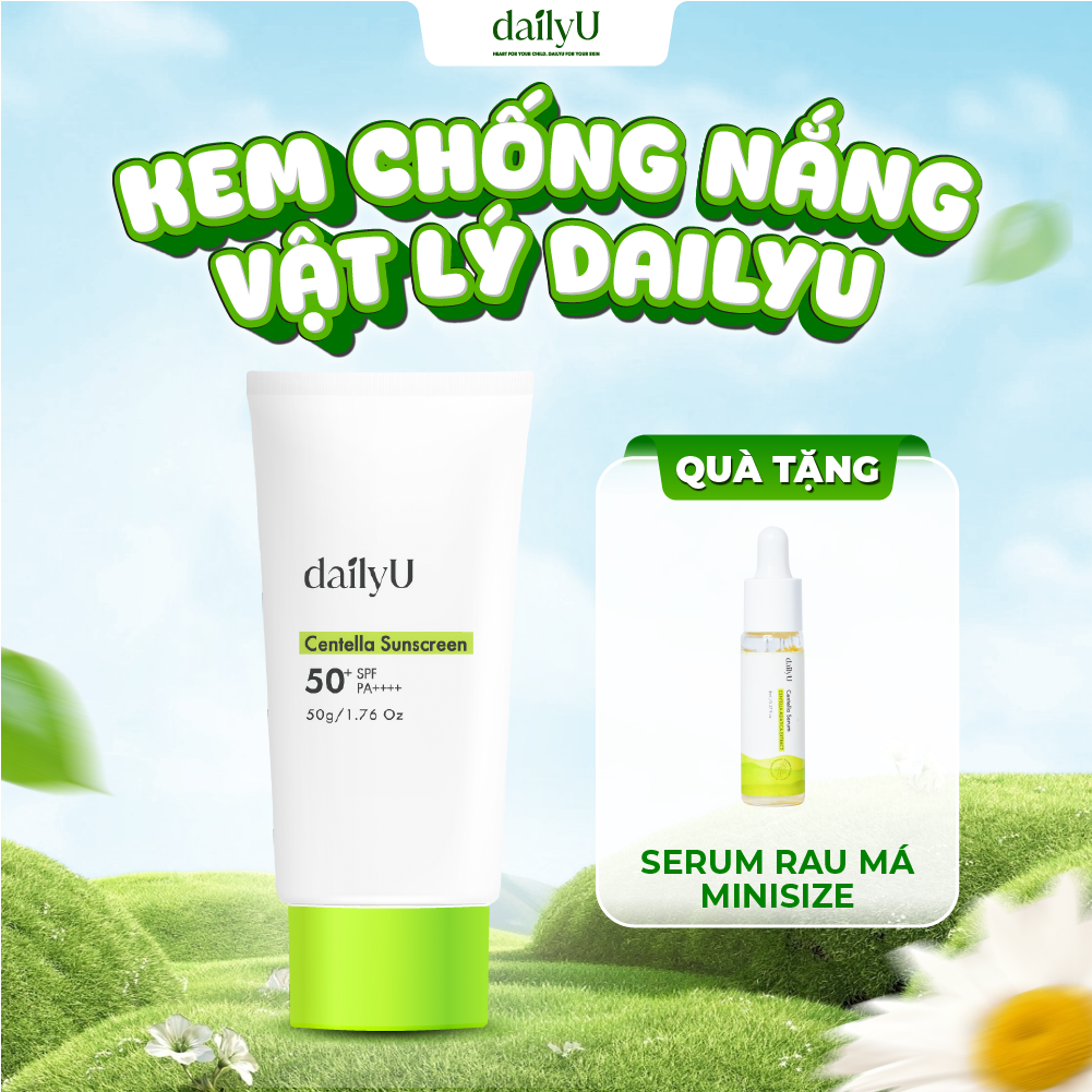 Kem Chống Nắng dailyU Centella Sunscreen nâng tone tự nhiên, cấp ẩm kiềm dầu 50g