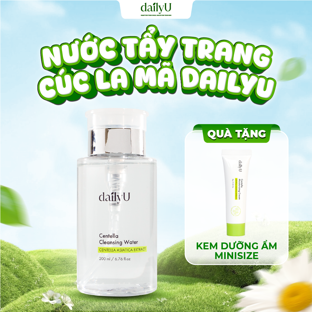 Nước Tẩy Trang dailyU Centella Cleansing Water sạch sâu và cấp ẩm 200ml