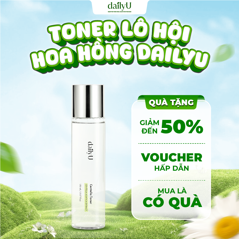 Nước cân bằng dailyU Centella Toner cân bằng PH, se khít lỗ chân lông, điều tiết dầu 30ml