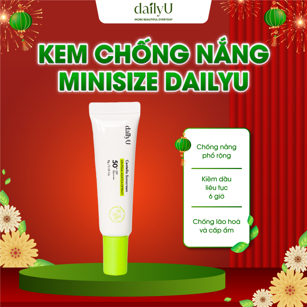 Kem Chống Nắng dailyU Centella Sunscreen nâng tone tự nhiên, cấp ẩm kiềm dầu 8g