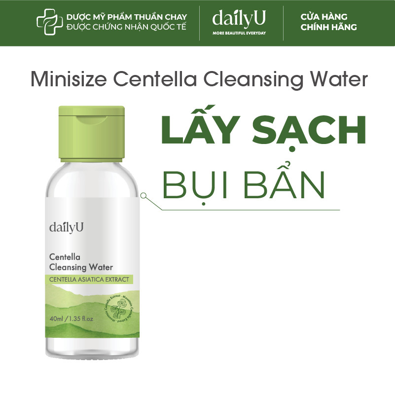 Nước Tẩy Trang dailyU Centella Cleansing Water sạch sâu và cấp ẩm phù hợp cho mọi loại da 40ml