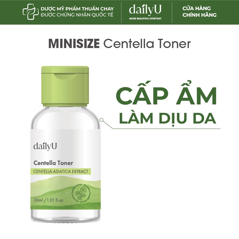 Nước cân bằng dailyU Centella Toner cân bằng PH, se khít lỗ chân lông, điều tiết dầu 30ml