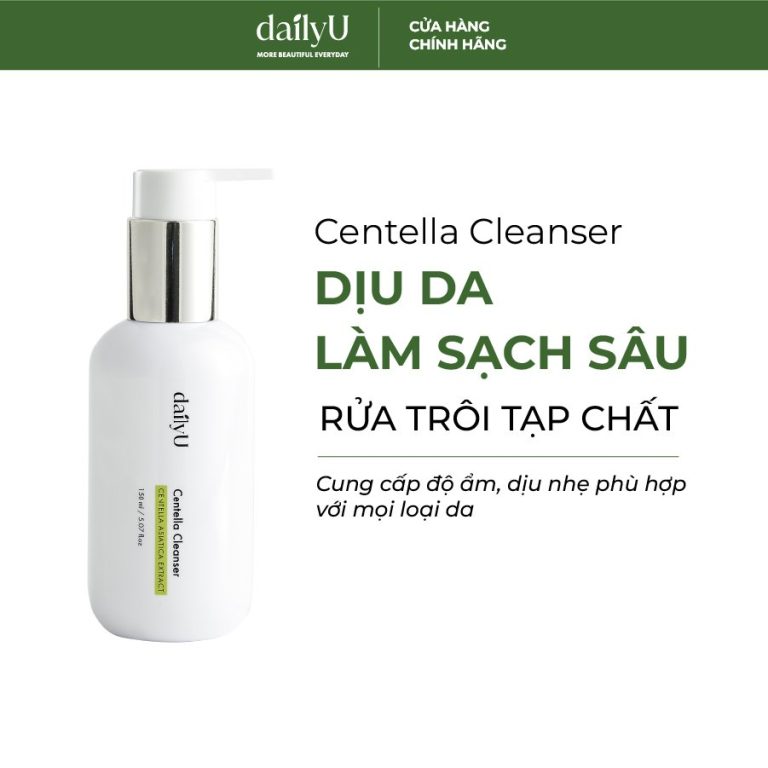 Gel Rửa Mặt dailyU Centella Cleanser tạo bọt làm sạch sâu cho da dầu mụn nhạy cảm 150ml