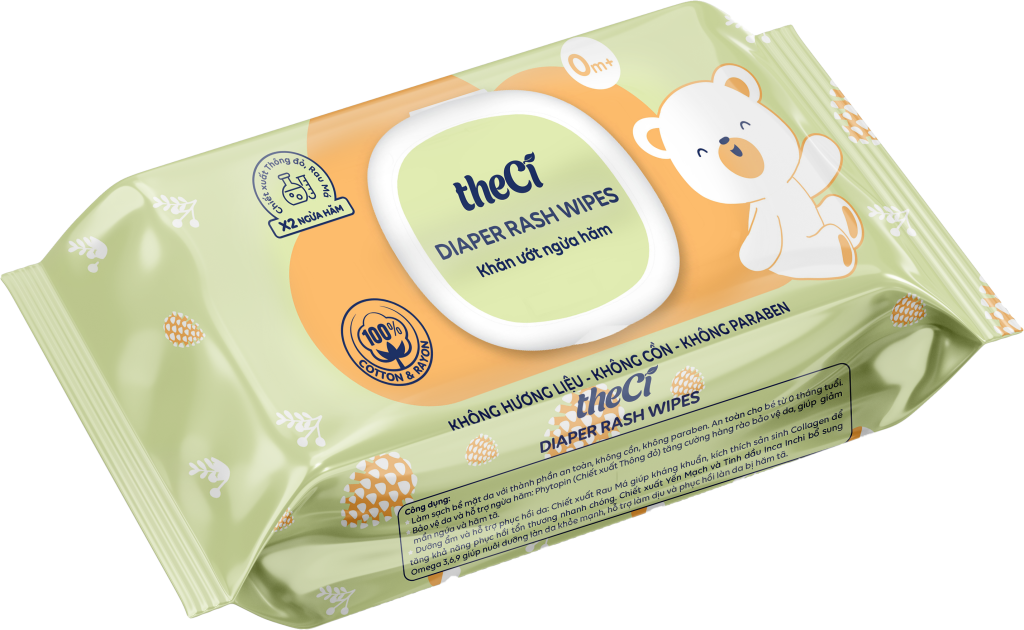 Khăn Ướt Ngừa Hăm Tã theCi Baby Wet Wipes