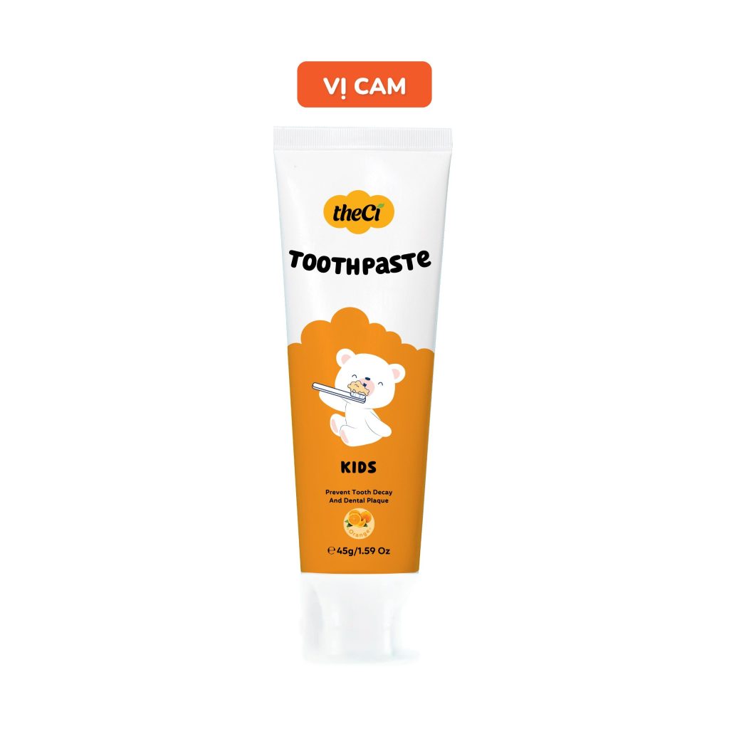 Kem Đánh Răng theCi Cho Bé Toothpaste Kids Vị Cam, Trẻ Em Nuốt Được 45g